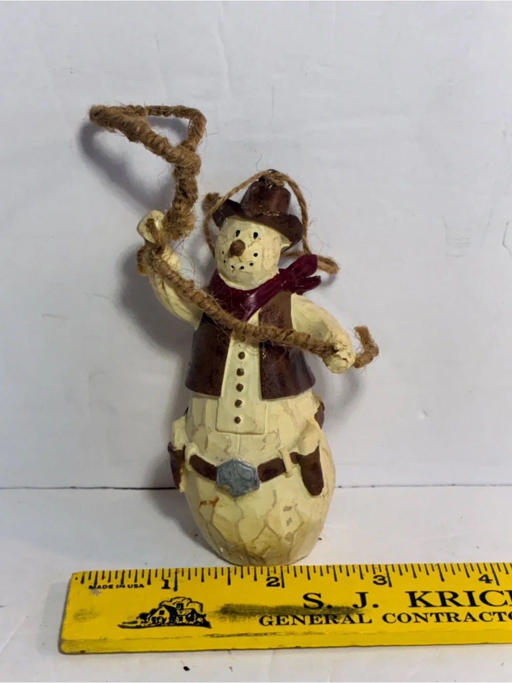 Flurryville Collection Wrangler Randy Snowman Ornament by LivingQuarters – NIB